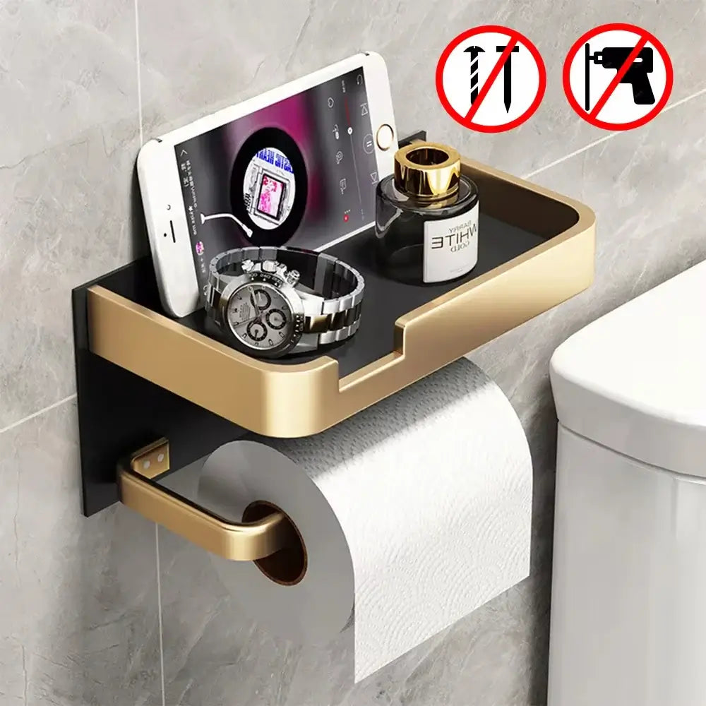 Toilet Paper Roll holder With Shelf