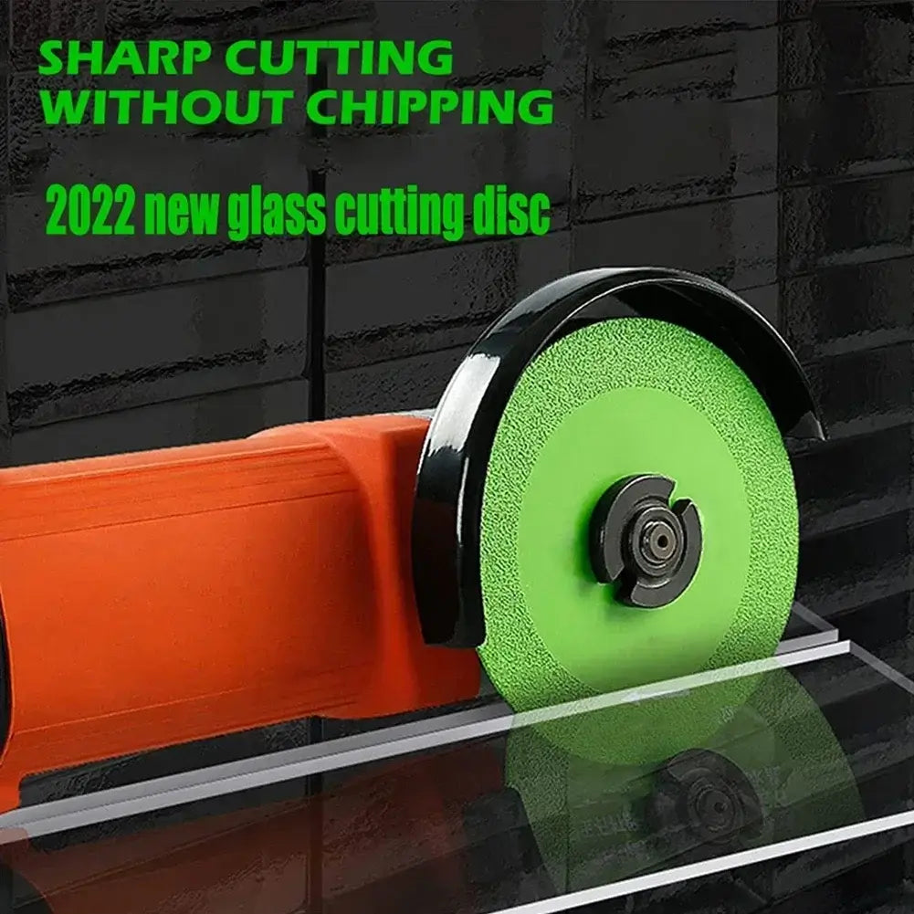 Sharp glass cutting disc for precise cuts without chipping, ideal for DIY projects and home use.
