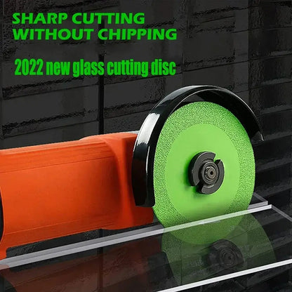 Sharp glass cutting disc for precise cuts without chipping, ideal for DIY projects and home use.